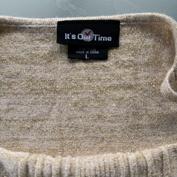 It’s Our Time shirts Top L Beige Shimmer Camisole Casual Party romantic preppy - Picture 3 of 4